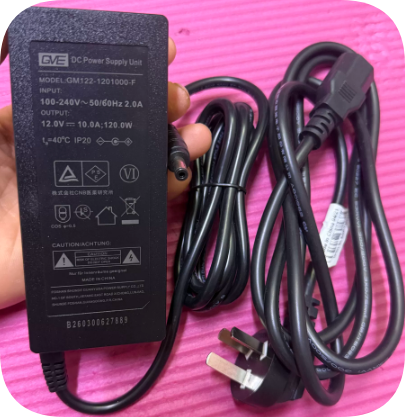 *Brand NEW*GVE 12V 10A 120W Power Adapter Standard 5.5x2.5mm Round Connector GM122-12010